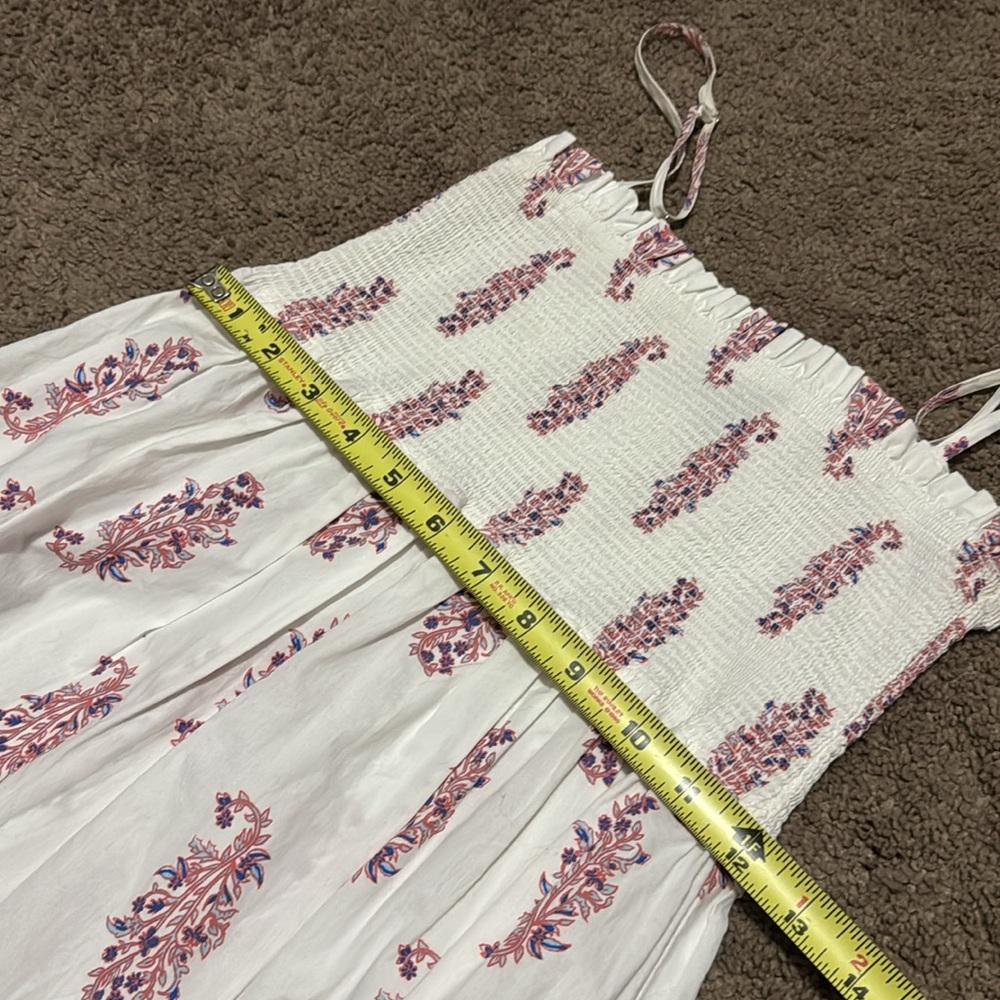 RE-IMAGINED by J Crew Sun Dress-Cotton-Sz XXS-White/Red/Blue-Maxi-EUC - Picture 13 of 16
